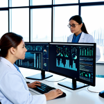 **

"A diverse team of researchers in a modern laboratory setting, analyzing Big Data on computer screens, focused on identifying disease patterns. The scene includes graphs, charts, and digital representations of health information. Everyone is wearing appropriate lab attire and professional clothing. Safe for work, fully clothed, appropriate content, family-friendly, perfect anatomy, natural proportions, professional."

**