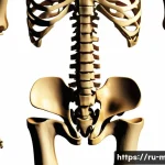 근골격계 해부학 - A detailed anatomical illustration of the human skeletal system focusing on various types of bones: ...