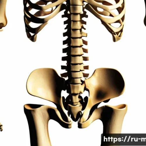 근골격계 해부학 - A detailed anatomical illustration of the human skeletal system focusing on various types of bones: ...